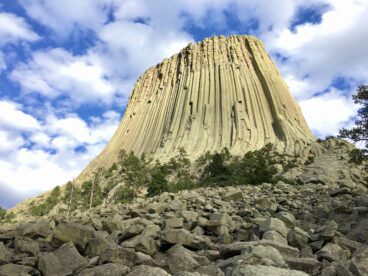 Devils Tower in Devils Tower National Monument, Wyoming.
