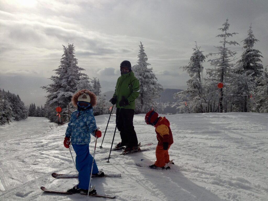 The author and his children skiing at Stowe, Vermont.