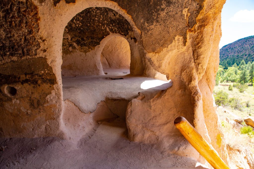 Inside a few of the cavates (small human-carved alcoves in the rocks) in Bandelier National Monument, New Mexico.