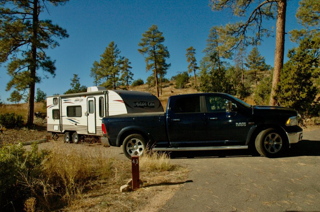 Our campsite at Juniper Campground in Bandelier National Monument, New Mexico.