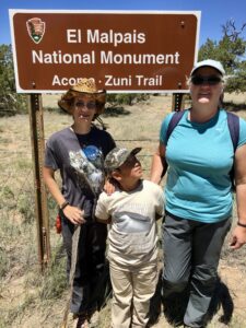 The author's family at the Acoma-Zuni Trailhead in El Malpais, New Mexico.